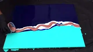Acrylic Pour Painting | Fluid Art  |  Beautiful Blowout | Abstract Art |Split Canvas