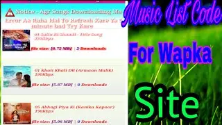 How To Add Music List Code In Wapka Site ( Wapka Site Me music List Code Kaise Add Kiya Hata Hai )