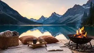 Fire Sounds 🔥 Cozy Bonfire by the Lake for Sleep