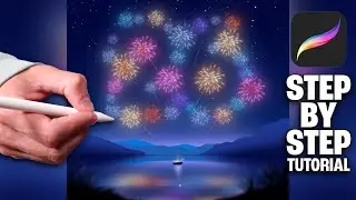 Урок по созданию фейерверков в Procreate 2026, часть 268.