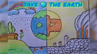 Environment Day Poster Drawing | World Environmental Day Drawing | Save The Earth Save  Tree's🌎 kids