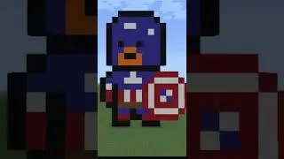 Captain America pixelart #minecraft #minecraftbuilding #avengers#captainamerica#captainmarvel