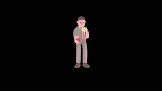 3D Cartoon Lawyer Turntable | Happy Attorney Holding Fries & Soda
