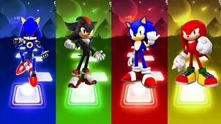 Metal Sonic 🆚 Shadow the Hedgehog 🆚 Sonic the Hedgehog 🆚 Knuckles|Tiles Hop EDM Rush