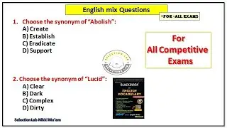 🔥 English Mix Questions | SSC, Bank, CET, CHSL, Steno | English Practice Set with Explanation
