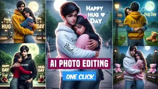 How To Create Happy Hug Day Couples Name Photo Editing | Valentine's day | Ai Image Generator