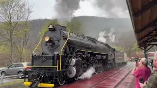 @RBMN Steam Locomotive 2102 departing Jim Thorpe railroad station April 26, 2022