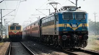 🔥 12317 Akal Takht Express Overtakes 15126 Jan Shatabdi | High Speed Rail Action
