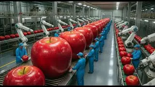 Inside a High-Speed Apple Juice Factory Full Industrial Process #foodprocessing