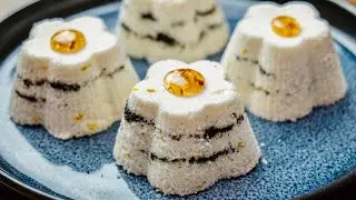 Рисовый торт на пару с кунжутом и османтусом ， такой влажный и мягкий