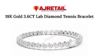18K  White Gold 3.6CT Lab Diamond Tennis Bracelet #ajretail  #diamondbracelet