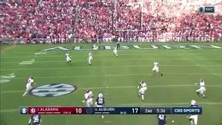Jaylen Waddle 98-yd Kickoff Return | #5 Alabama vs. #15 Auburn