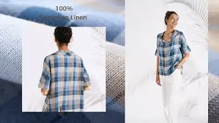 🌾 Easy Charm! Linen Checked Shirt | V-Neckline, Roll-Up Sleeves & Relaxed Silhouette