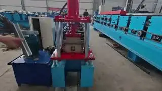 c purlin shutter door guide rail roll forming machine, how to make C U channel by zinc steel