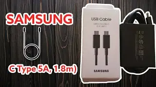 Unboxing SAMSUNG USB-C cable (5A, 1.8m) black Review