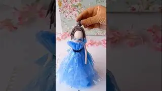 Diy Doll making from waste material/ Craft from waste #shorts #craft #diydoll #gown