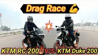 KTM RC 200 vs Duke 200 🔥 Who Wins the Drag Race?