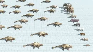 100 Ankylosaurus Army vs ALL TEAMS ARBS Animal Revolt Battle Simulator