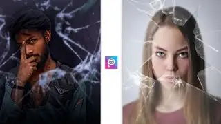 Picsart Broken Glass Photo Editing || Broken Glass Picsart Editing || Broken Mirror Photo Editing