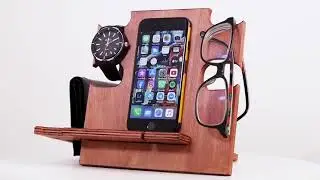 Phone Docking Station! Wooden Watch Holder! Nightstand Organizer Gift link in description
