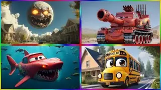 😱 Lunar Moon 🆚 MC Queen Tank 🆚 MC Queen shark 🆚 School bus 🎶 Tiles hop 🥶