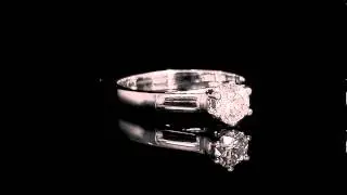 1/2 CT 6-Prong Solitaire Round Diamond Engagement Ring in 14K White Gold