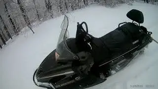 Yamaha rs viking 1000, driving downhill on the powder snow and over the snowdriftes, Crni Vrh Serbia