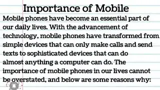Importance of Mobile! Benefits of Mobile! Essay on Mobile in English! Role of Mobile in our life