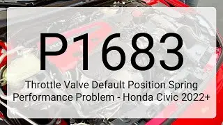 DTC P1683: Throttle Valve Default Position Spring Performance Problem - Honda Civic 2022+