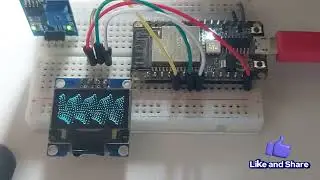 ESP32 3D layered wave animation on an OLED display amplitude reactive to sound input