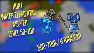 WATER ELEMENTAL CAVE SUL [HUNT LEVEL 50-100 SORCERER/DRUID] - 300 a 700k/h Raw EXP (2kk/h XP)