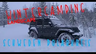 Winter roadtrip Dachzelt camping im Jeep wrangler in Schweden - LANDSCAPE