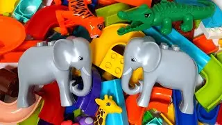 Satisfying Building Blocks Marble Run Love animals! Elephant family block coasters!