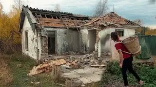 The girl renovated the abandoned house into a new place to live, harvested corn processed for sale
