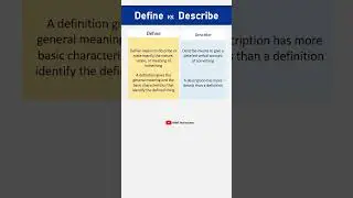 Define vs Describe #describe #define #mimtechnovate