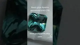 Neon glowing apatite gemstone 5.00 CTS www.puritygems.etsy.com