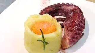 Pulpo rustido y coulant de patata