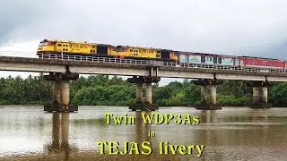 TEJAS liveried WDP3A TWINS with LTT-ERS DURONTO EXPRESS || Konkan Railway