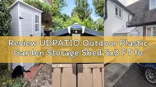 Review UDPATIO Outdoor Plastic Garden Storage Shed 5x3 FT for Bike, Garbage Can, Tool, Waterproof Ou