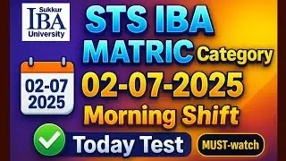 Today STS test || 2 july 2025 Evening | matriculation category bps 5 to 15  | questions | Part 2