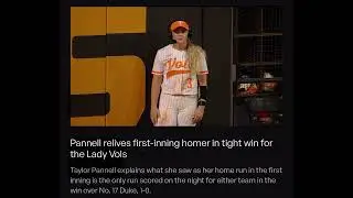 Taylor Pannell #3 ~ University of Tennessee (2025) Sophomore Year vs Duke 3/11/25 (Home Run)