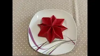 DIY Skladanie obrúskov na silvestrovský stôl - hviezda