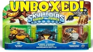 Skylanders Swap Force Unboxing! Fiery Forge Battle Pack! Bumble Blast, Knockout Terrafin!