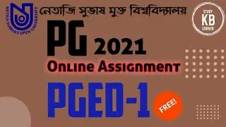 NSOU PG Assignment PGED-1 || Live || NSOU PGED1 MCQ Question/Answer
