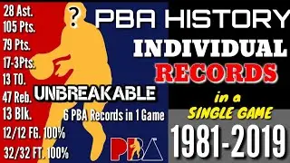 PBA HISTORY INDIVIDUAL RECORDS IN A SINGLE GAME|1981-2019|All time PBA single game records