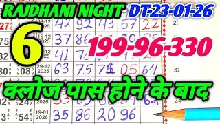 Rajdhani night Today 23-01-26  Rajdhani night Chart Satta Matka  Fix Open & Jodi RR king matka Rk