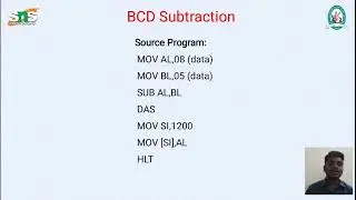 BCD Subtraction l Microprocessor 8086 l Dr.M.Manickam, Asst. Professor of Physics l SNS Institutions