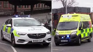 West Midlands Police and Ambulance Vehicles Responding in Coventry
