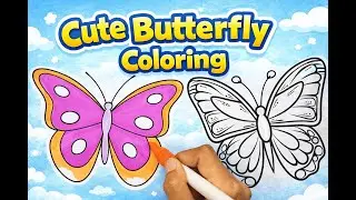Cute Butterfly Coloring Tutorial | Fun Coloring Art for Kids #04