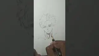 Drawing Genos from one punch man line art #shorts